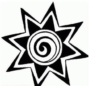 Tribal star and sun tattoo design picture 31.