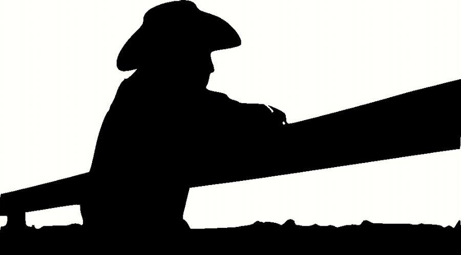 Cowboy on Fence vinyl wall art decal sticker graphic - Country ...