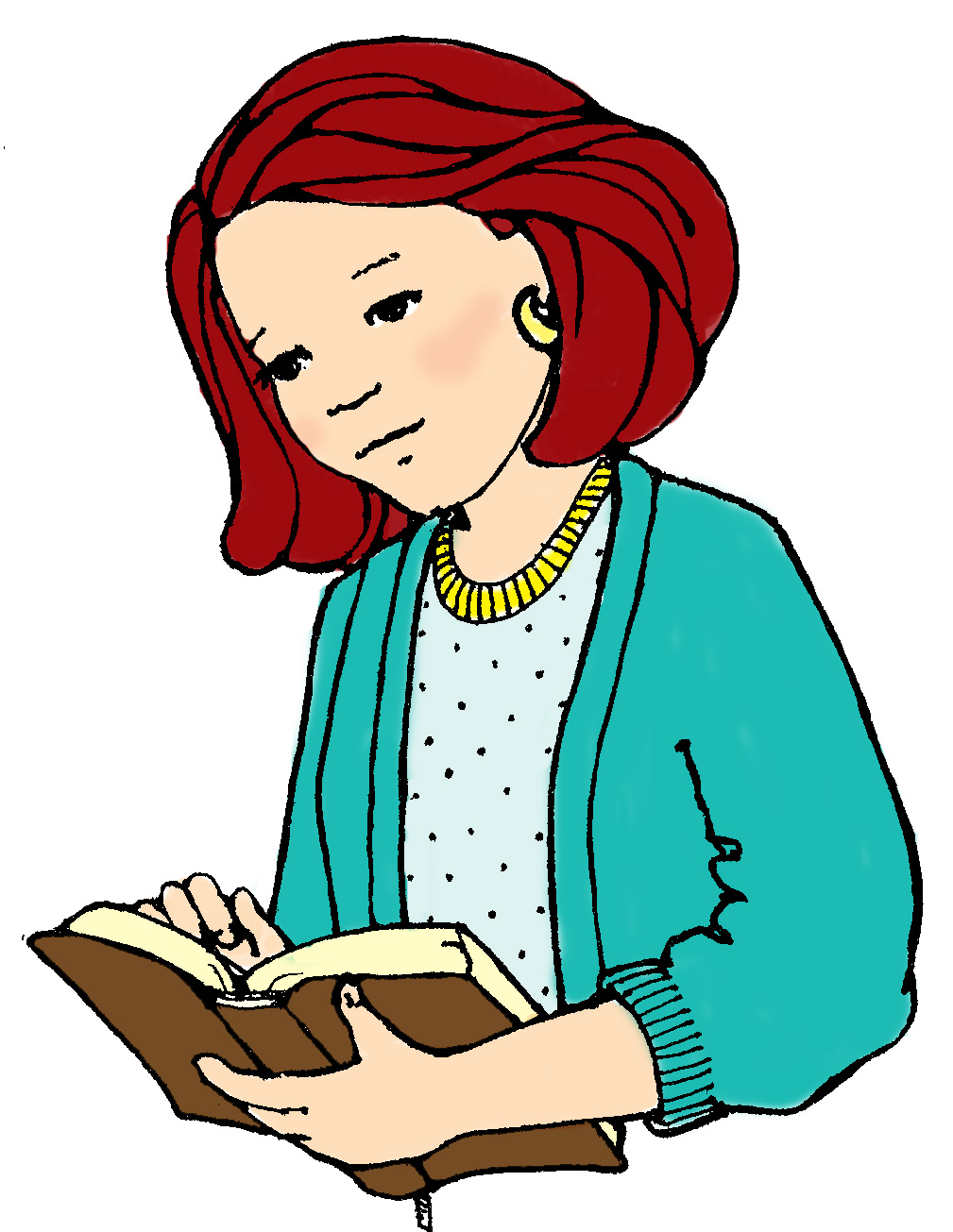 Girl With Book Clipart