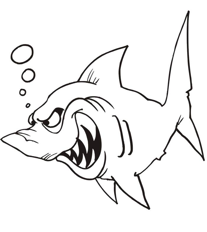 Imprime le dessin Ã  colorier de requin