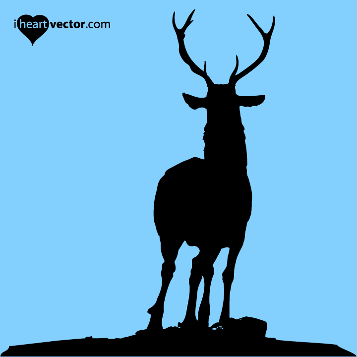 Deer Vector Silhouette Illustration - Free Vector Graphics