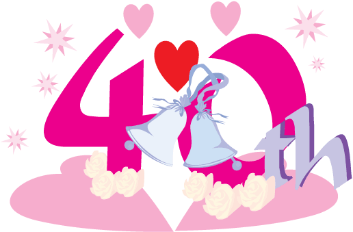 Happy 40th Anniversary Clipart