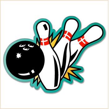 Ball And Bowling Pins Clipart