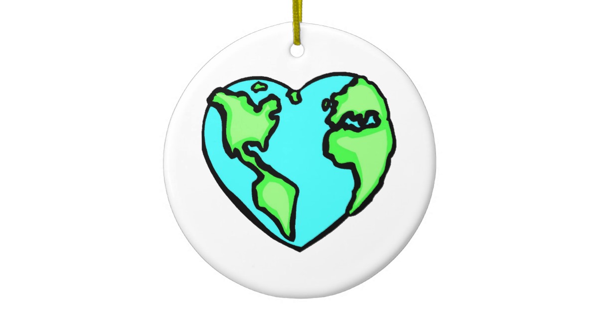 Heart Earth Ceramic Ornament | Zazzle