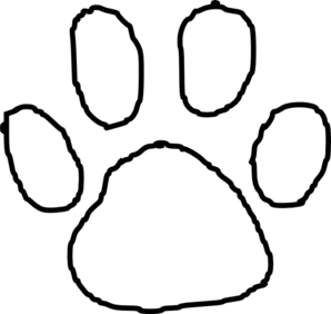 Tiger paw clipart black and white