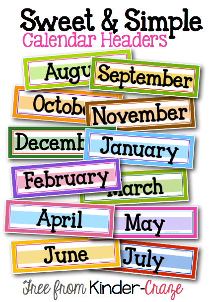 Sweet & Simple Calendar Headers | Freebielicious | Bloglovin'