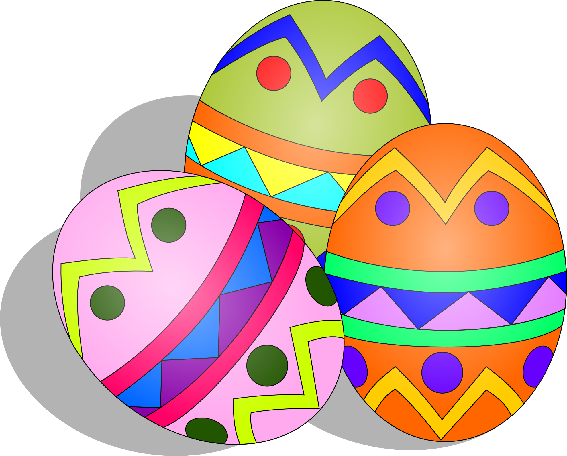 Bunny With Easter Eggs Clipart