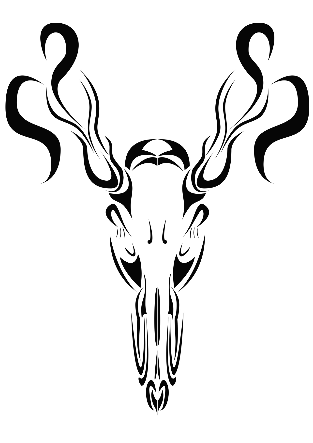 Drawings Of Deer Skulls | Free Download Clip Art | Free Clip Art ...