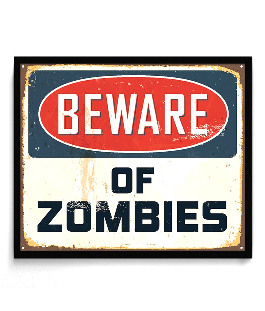 Seven Rays Beware of Zombies Pin Up Framed Poster: Buy Seven Rays ...