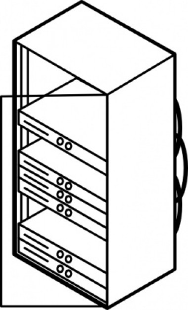 Rack Mounted Blade Servers Outline clip art | Download free Vector