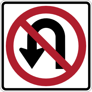 No U Turn Sign clip art - vector clip art online, royalty free ...