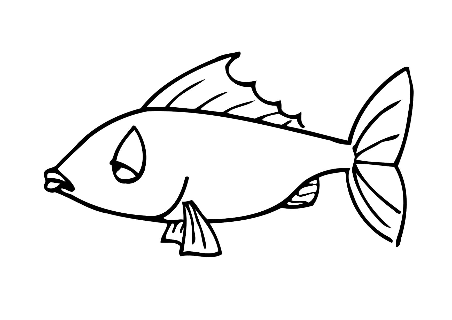 Line Drawing Of A Fish - ClipArt Best