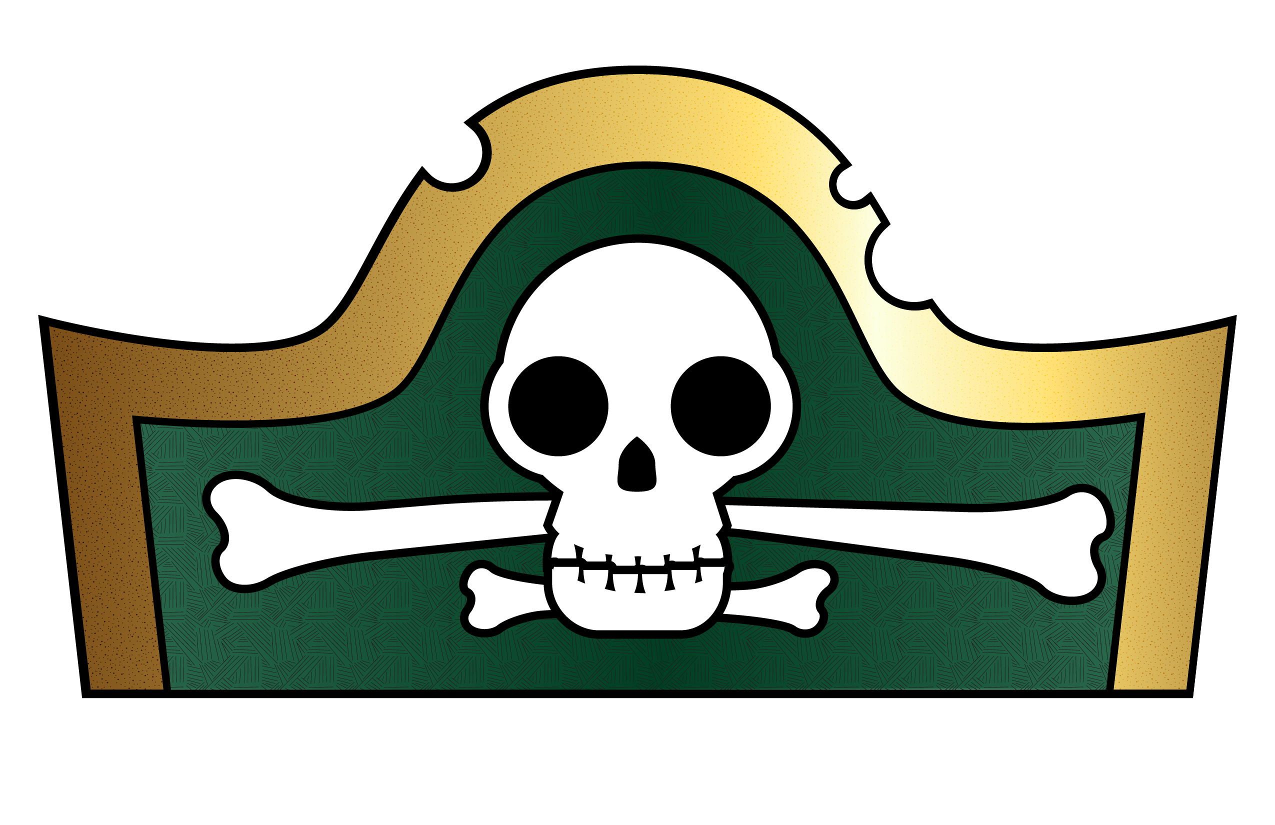 Green pirate skull clipart
