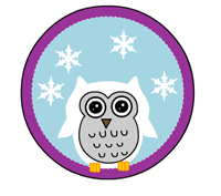 Cute snowy owl clipart