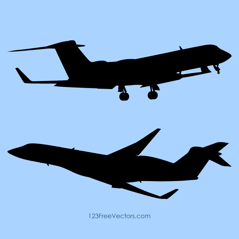 Airplane Silhouette Vector Free | Download Free Vector Art | Free ...