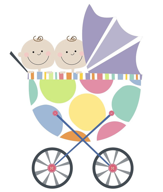 Twin Baby Buggy Clip Art - The Cliparts