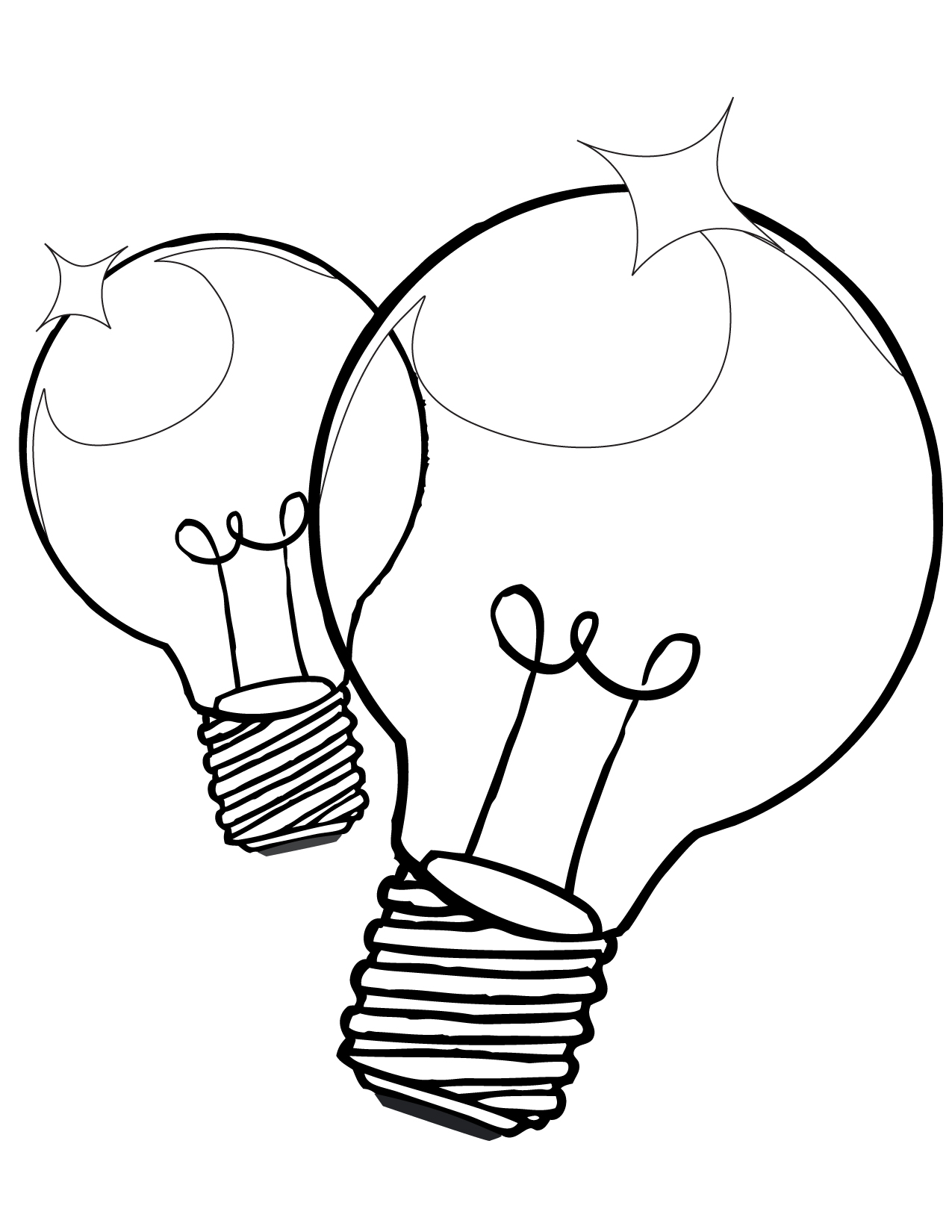 Lightbulb Coloring Page - Handipoints