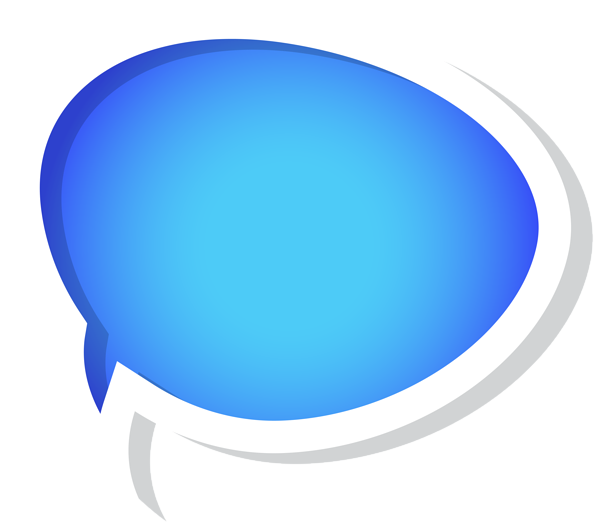 Bubble Speech Blue PNG Clip Art Image