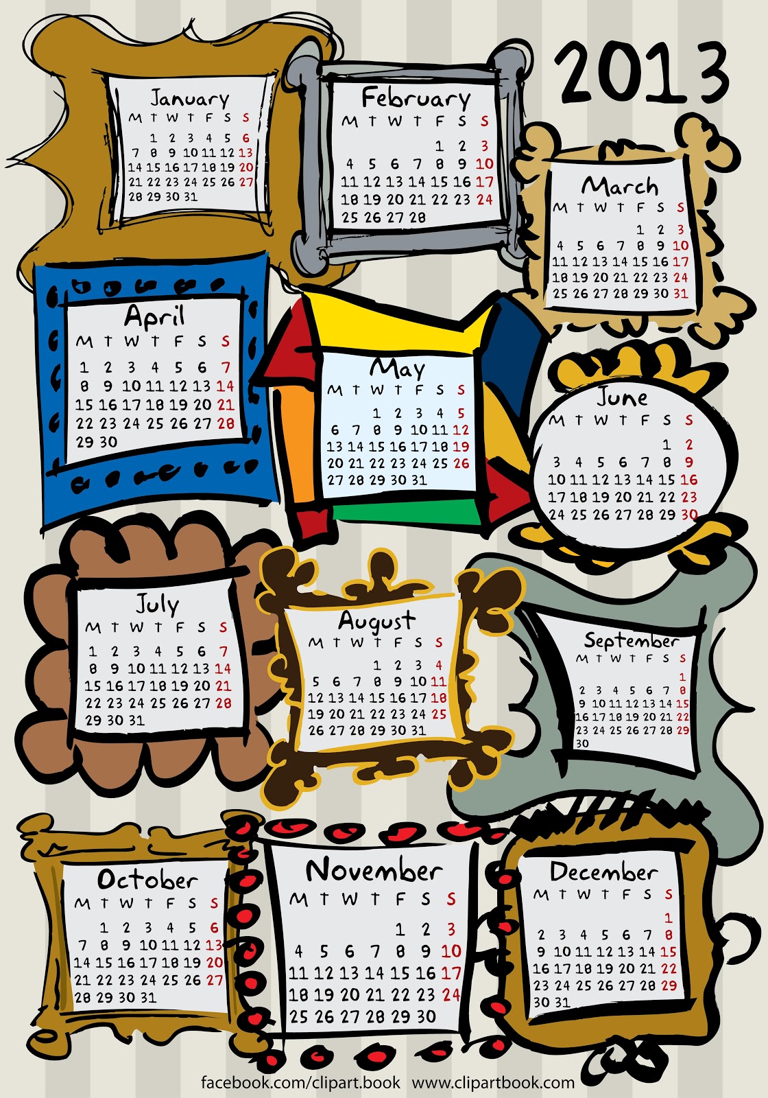 calendar 2013 templates designs | Free clipart book clip art free ...