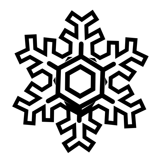 snowflake stylized black white line art christmas ...