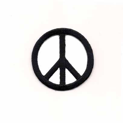Cutout Peace Sign in BLACK Iron On Patch Applique