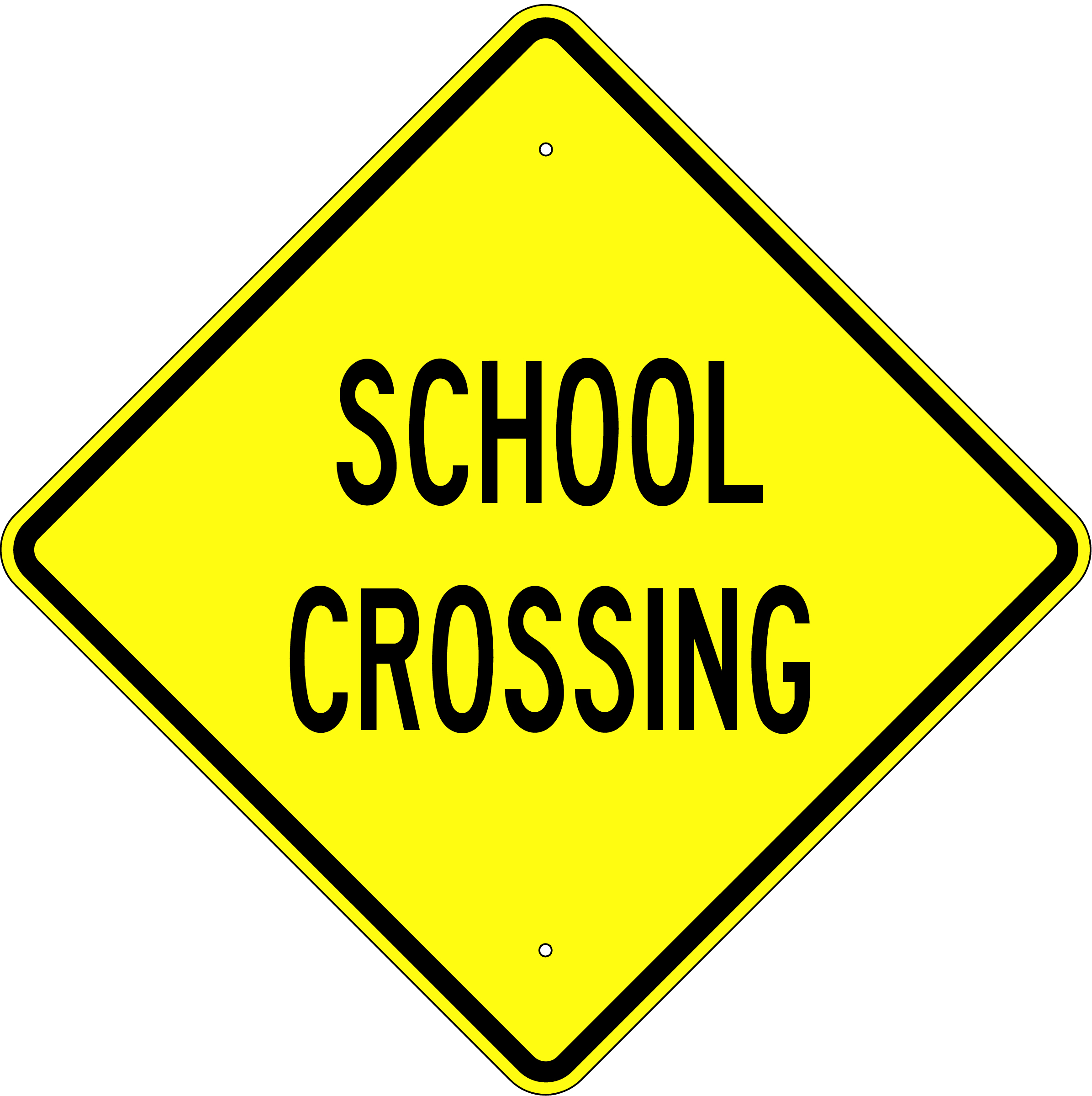 School Sign Students Warning Yellow