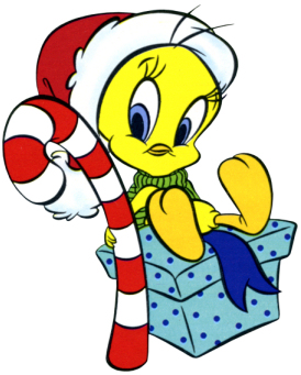 Christmas Tweety Bird Candy Cane - Christmas Looney Tunes Cartoon ...