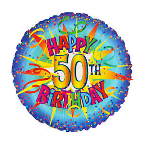 Happy 50th Birthday Helium Foil Balloon 18" Party Decoration Gift ...