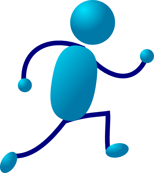 Running Stick Man Clip art - Blue - Download vector clip art online