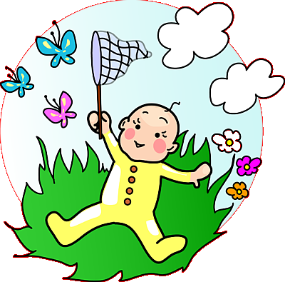 Butterfly Baby | Baby Clip Art on Red backdrop - Christart.