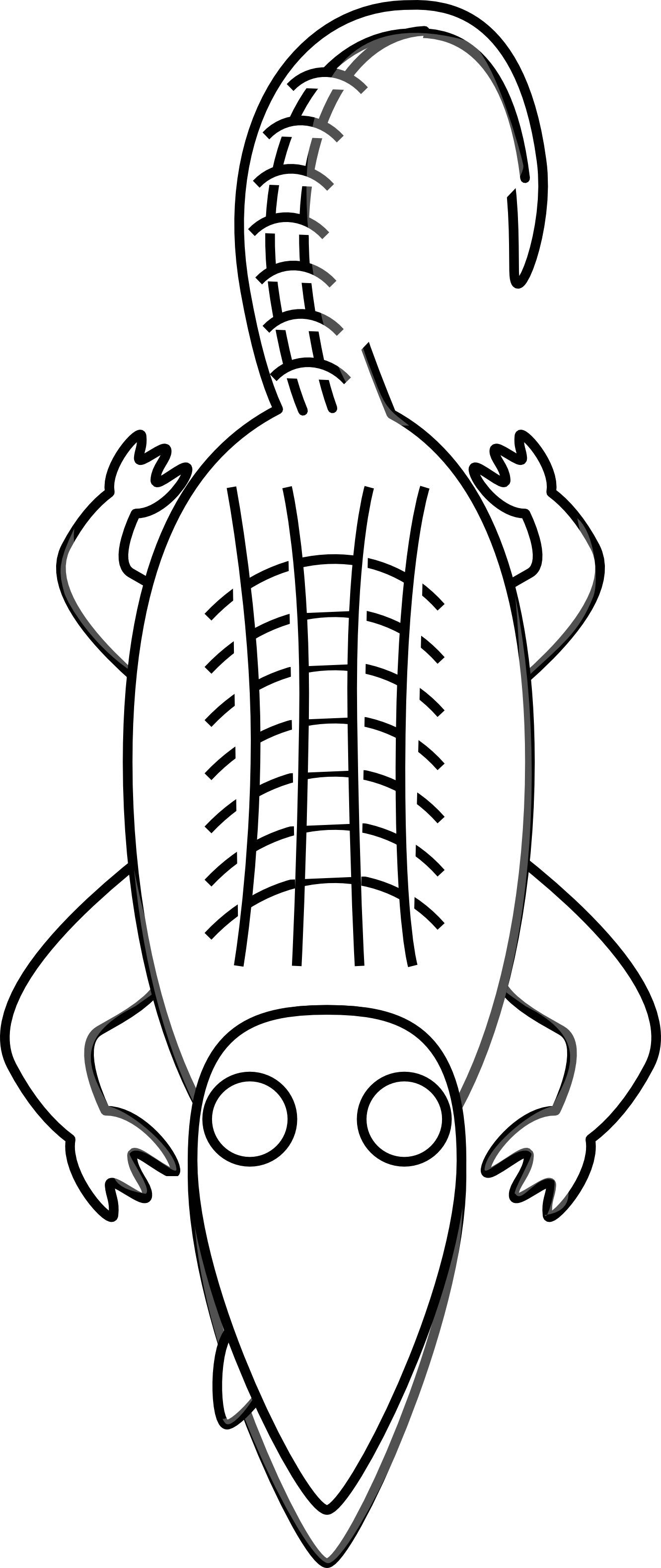 Cartoon Alligator Black White Line Art Scalable Vector Graphics ...