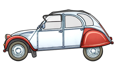 451 Illustration of a Citroen 2CV