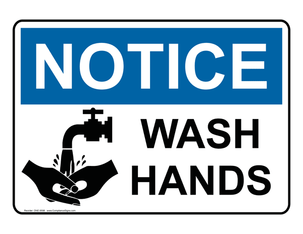 Hand Washing Signs - OSHA - Safety Signs Labels at ComplianceSigns.com