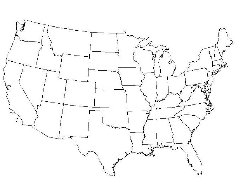 Blank State Map ClipArt Best