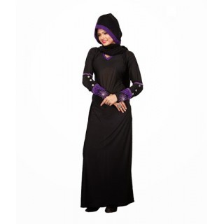 Ladies Burkha And Hijab - Black And Purple Burkha Wholesaler from ...