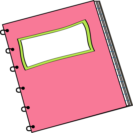 Reading notebook clipart