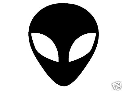 Alien Face Black And White Clipart