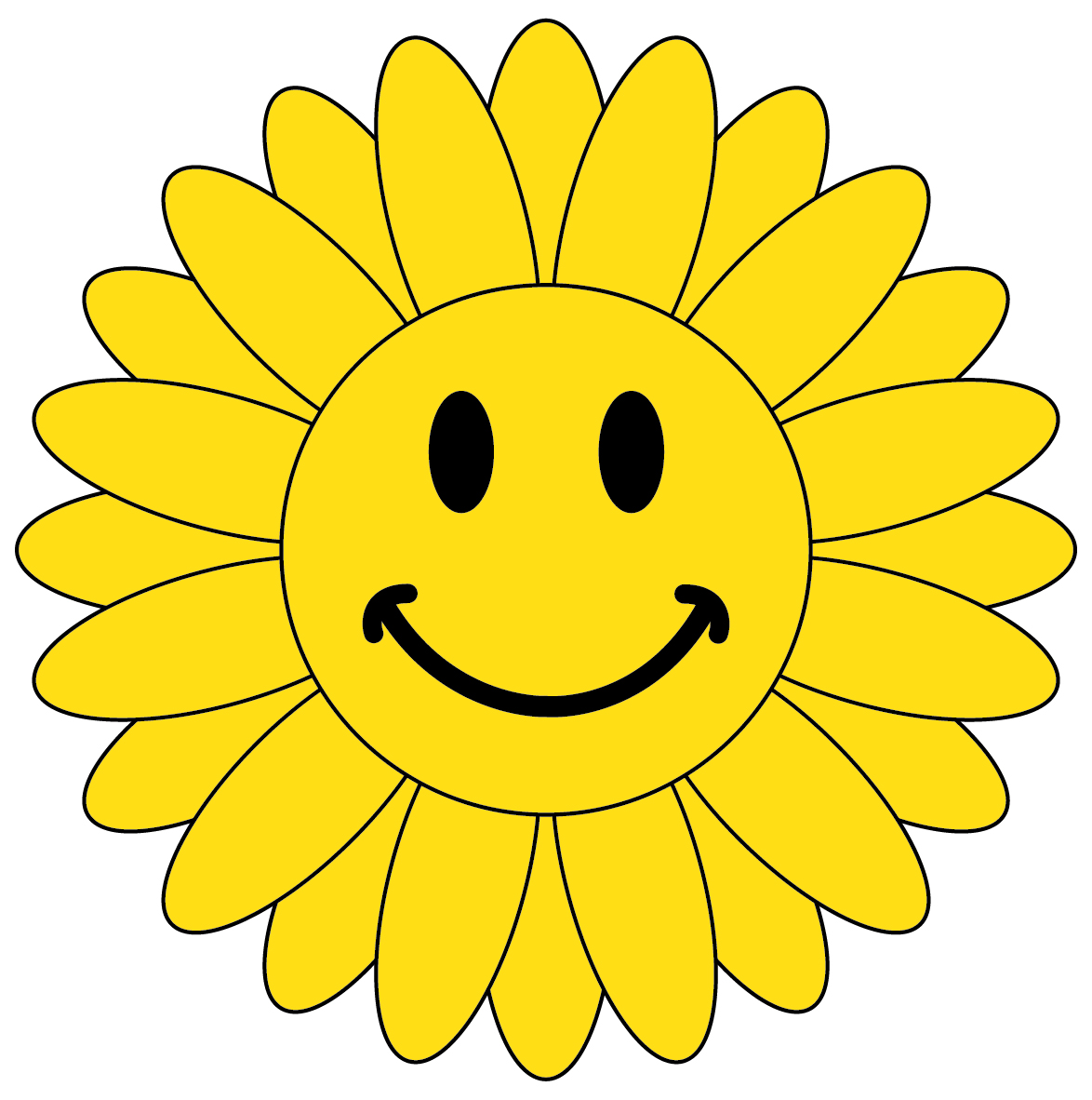 Animated happy with flowers clipart