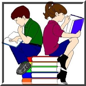 Reading books cartoon pictures