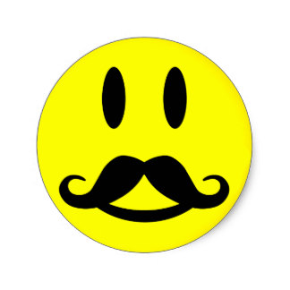 Moustache Smiley Stickers | Zazzle