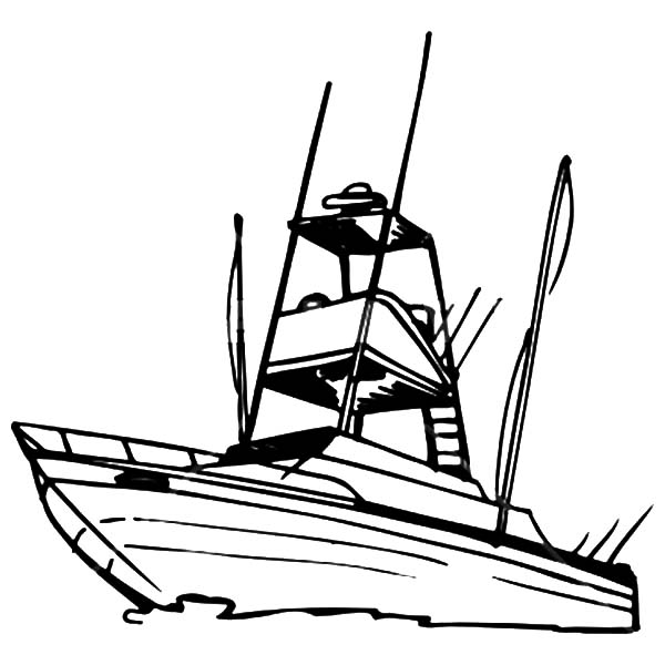 Yacht Fishing Boat Coloring Pages | Kids Play Color