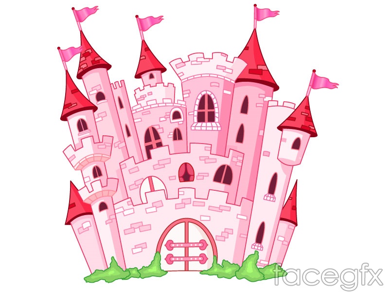 Pink fairytale Castle vector | Free download