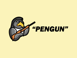 Gun Penguin Mascot Logo | Mascot Logo Captain - ESports • Cartoon