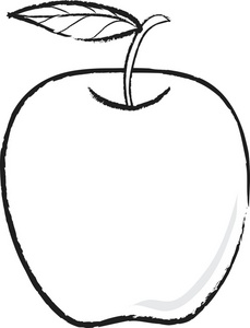 Apple Black And White Clipart