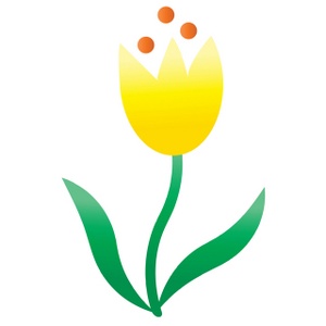 Tulip Clipart Image - Cartoon style yellow tulip flower