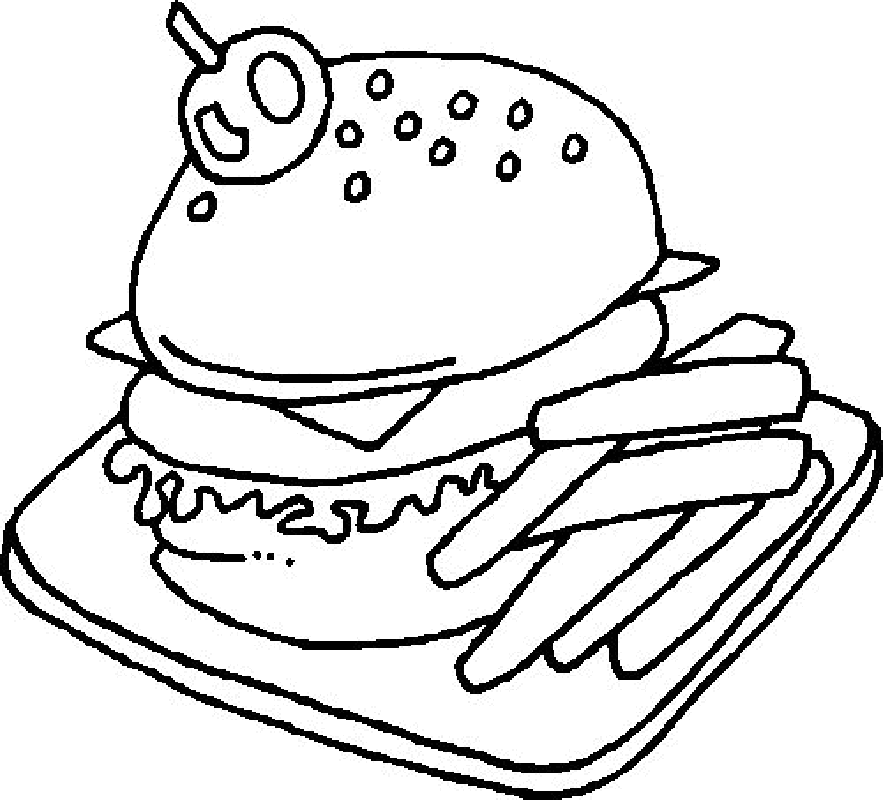 Hamburger - Food Coloring Pages : Coloring Pages for Kids ...