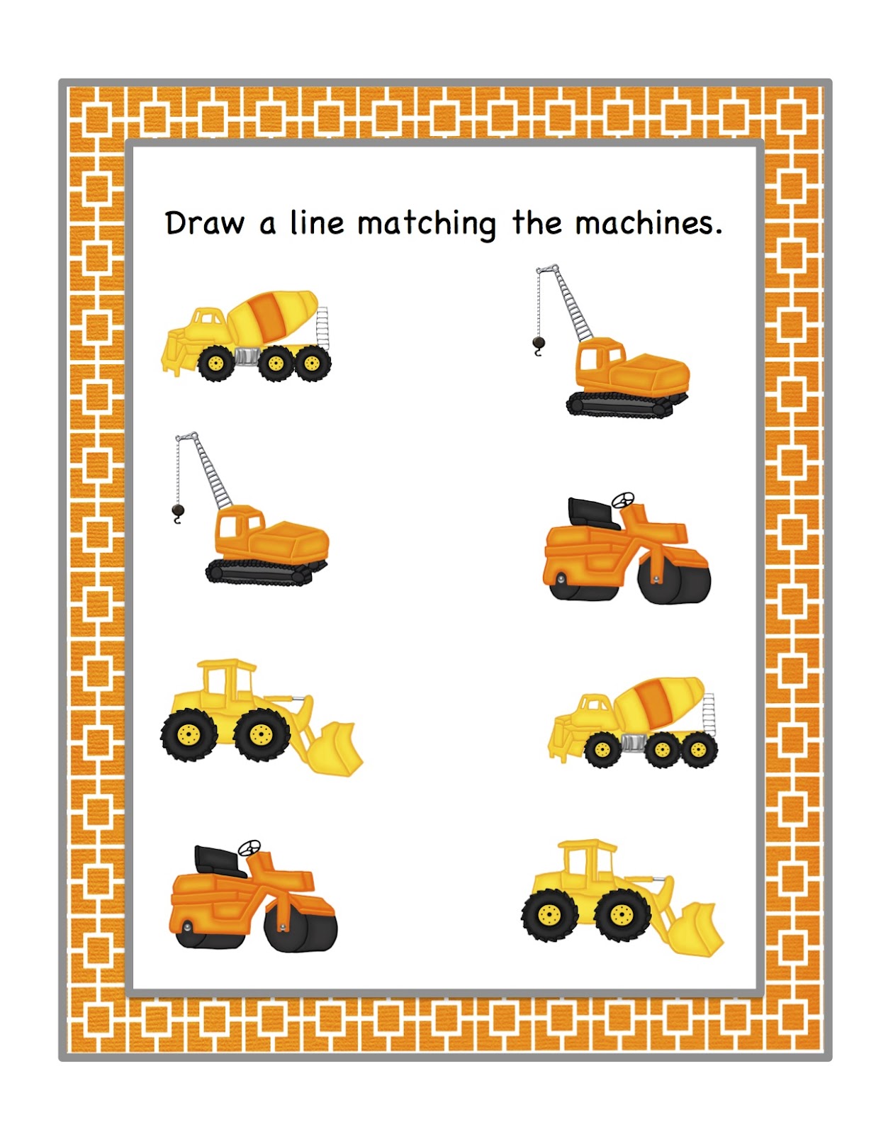 Preschool Printables Construction Machines Printable Large ClipArt 