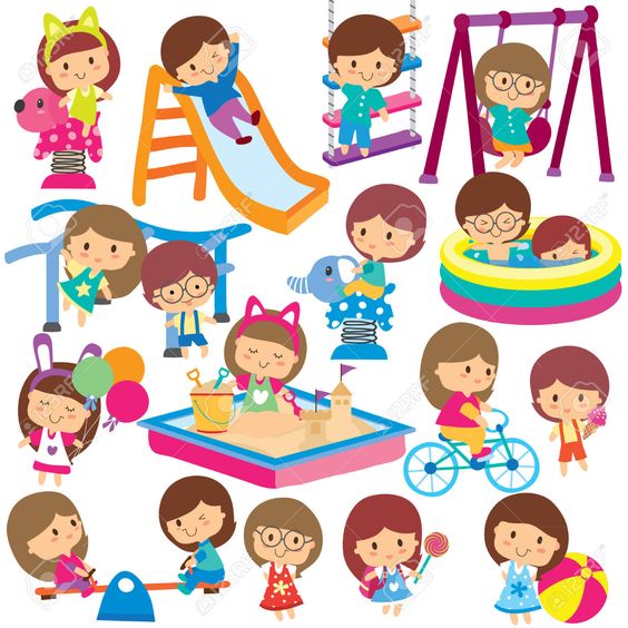 30518834-kids-at-playground-clip-art-set-Stock-Photo.jpg (1300 ...