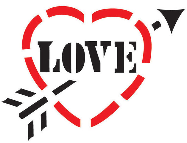 Love Heart Stencil Clipart - Free to use Clip Art Resource