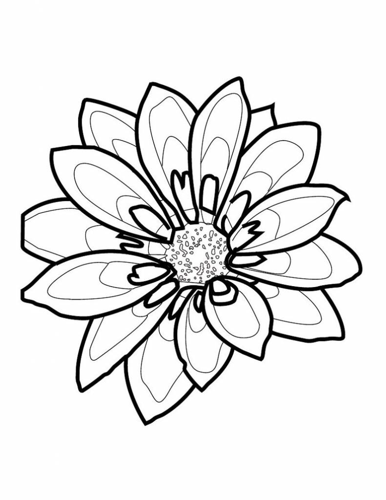 Flower Drawing Outline - Drawing Art Library